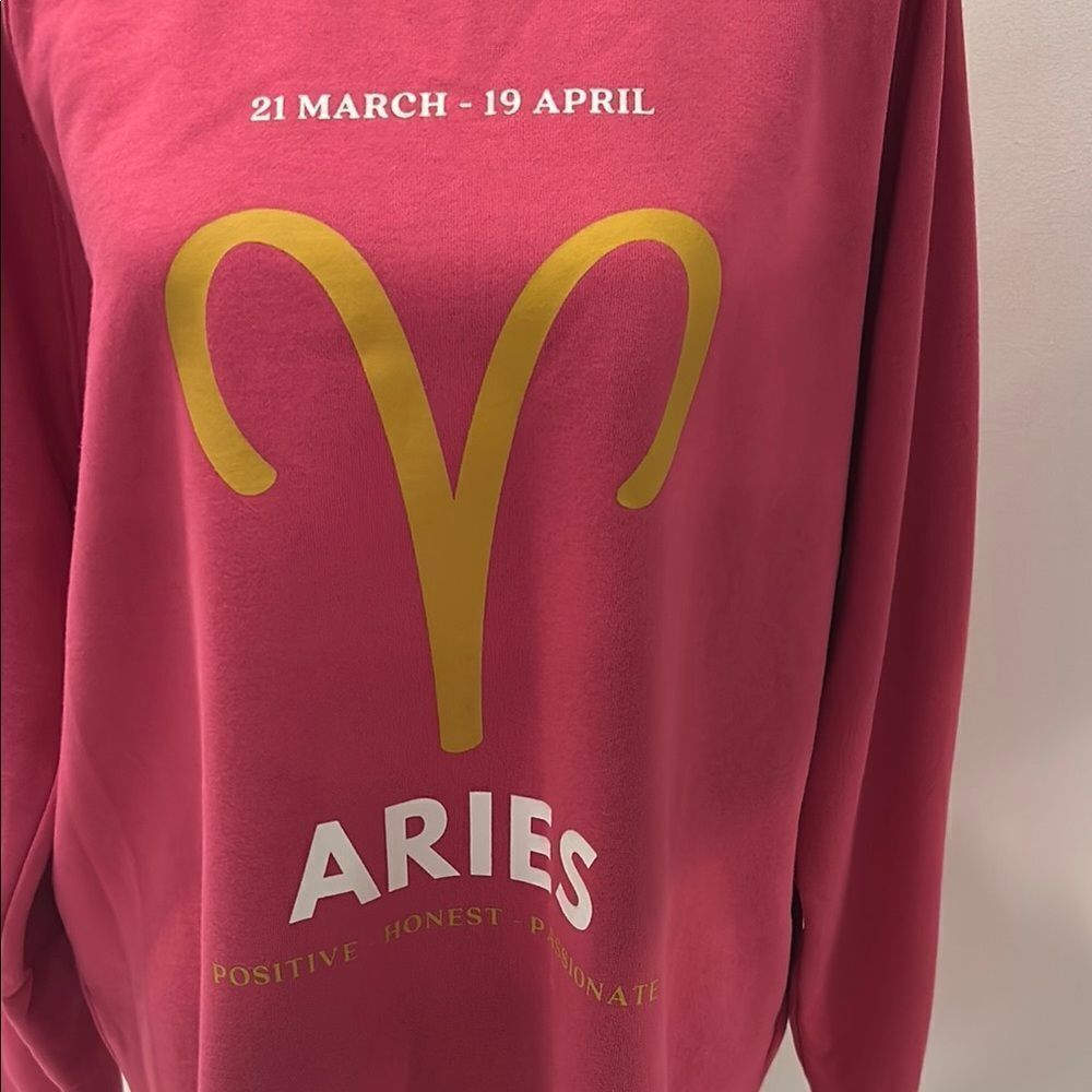 Anthropologie and Pink Aries Graphic Sweat Shirt - Picture 2 of 8